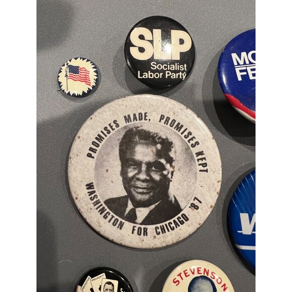 Vintage Lot of Presidential & Mayoral Elections Metal Pinbacks, Chicago, Taft - Picture 2 of 7